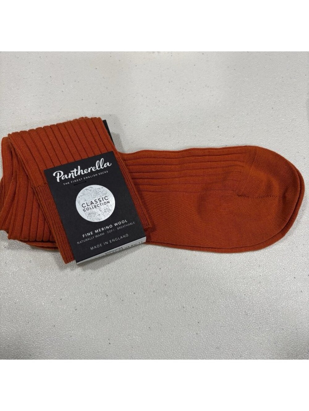 Pantherella Classic Collection Burnt Orange Merino Wool  Socks Size US M 8.5/11